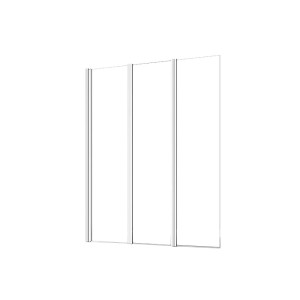 t.b.t. nawannowy parawan, 3-częściowy, przezroczyste szkło z chromowanym profilem.