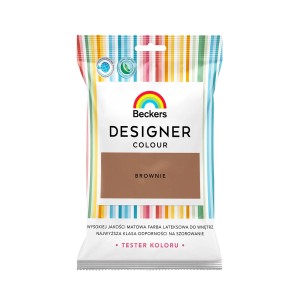 Próbka koloru Brownie Beckers Designer Colour, farba do ścian wewnętrznych.