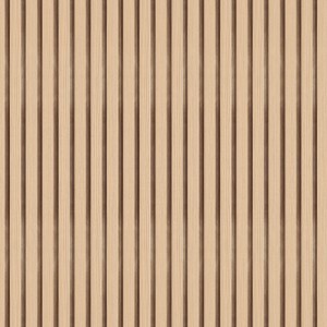 Panel ścienny t.b.t. o wyglądzie drewna z pionowymi listwami.