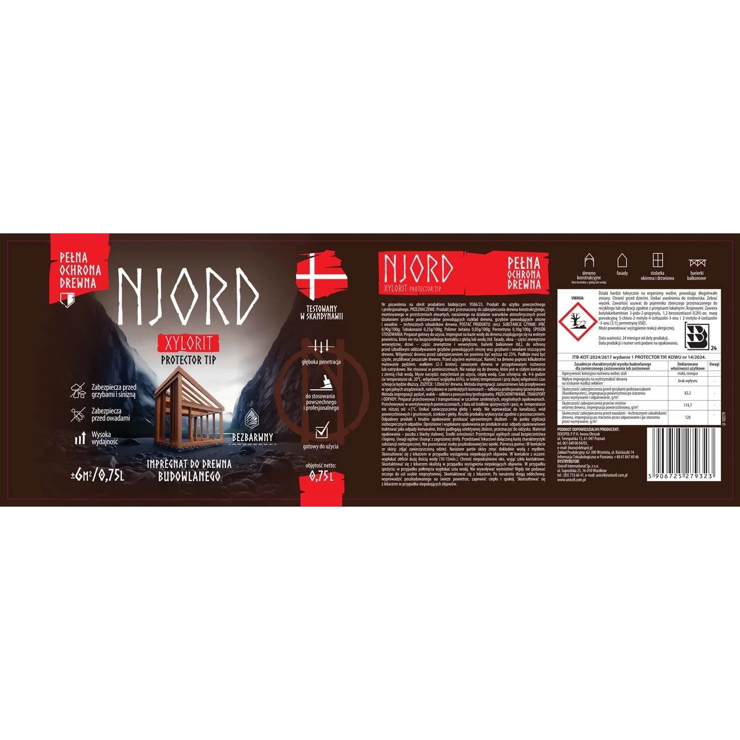 Njord Impregnat Xylorit Protector bezbarwny 0,75l_2