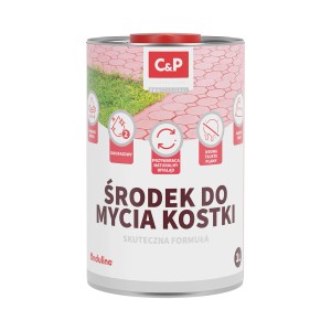 Puszka środka do czyszczenia kostki brukowej. Akcesorium do czyszczenia powierzchni brukowanych na zewnątrz.