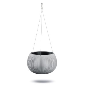 t.b.t. doniczka wisząca, szary wygląd, żebrowana. Idealna na balkon i do ogrodu.