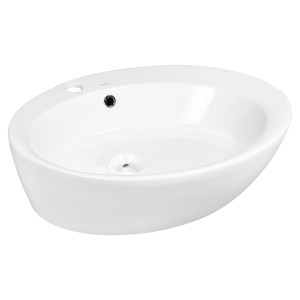 t.b.t. umywalka ceramiczna, umywalka nablatowa w kolorze białym.