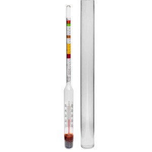 t.b.t. do winiarstwa i przetwórstwa, ze skalą pomiarową i osłoną ochronną.