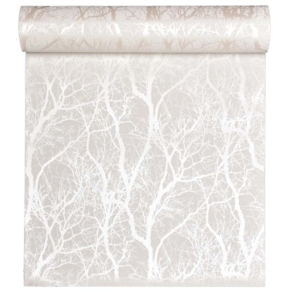 Tapeta winylowa na flizelinie TREES biała