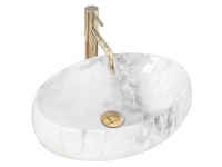 Rea Umywalka Linda gran nablatowa granitowa biała