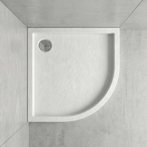 Brodzik półokrągły Schedpol Mittel 90x90x16 cm biały strukturalny