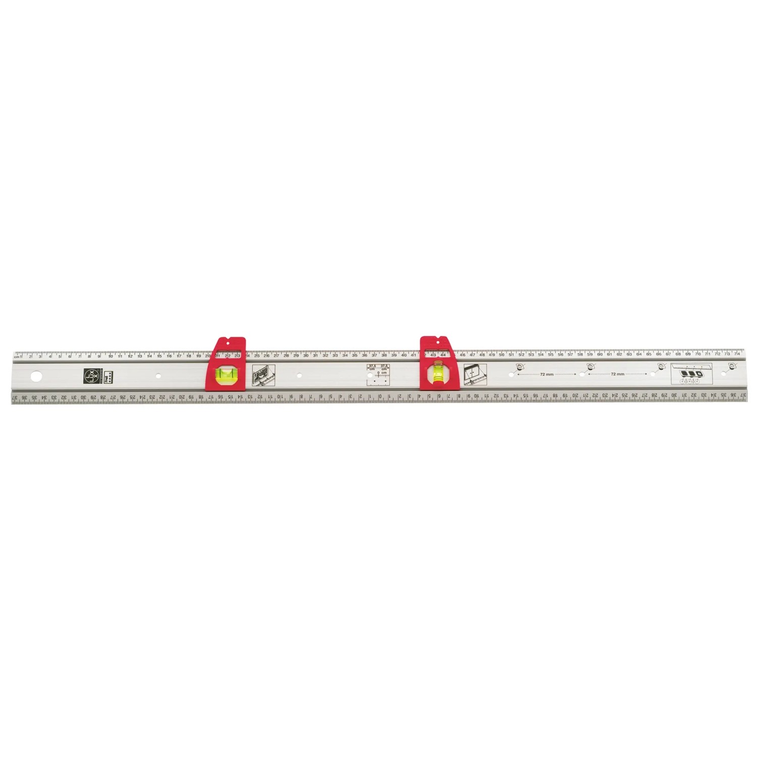 LUX-TOOLS Przymiar liniowy z libellami 75 cm