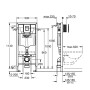 Rysunek wymiarowy Grohe QuickFix element podtynkowy Solido WC z płytką Skate Cosmopolitan chrom.