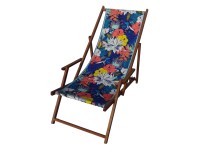 Leżak plażowy TROPICAL z podłokietnikami kwiaty