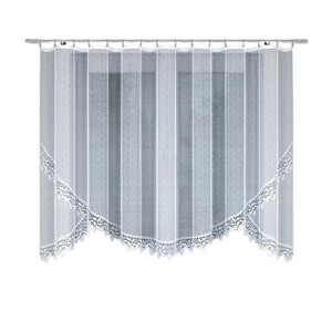 Biała firana z koronkowym wykończeniem, kategoria Zasłony i firany.