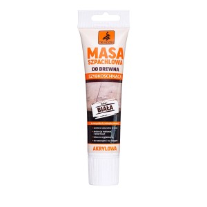 Tuba białej szpachli do drewna, szybkoschnąca.