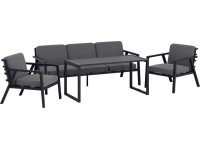 Komplet mebli wypoczynkowych TAMWORTH antracyt 4-częściowy