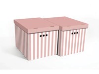 Erkar-Opakowania Komplet pudeł PASKI XL pudrowy róż 2 szt.