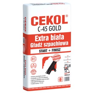 CEKOL C-45 GOLD masa wyrównująca, extra biała, start i finisz.