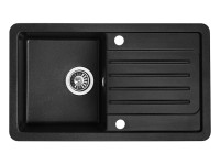 Zlewozmywak Luzon 1-kom. czarny 76x44 cm
