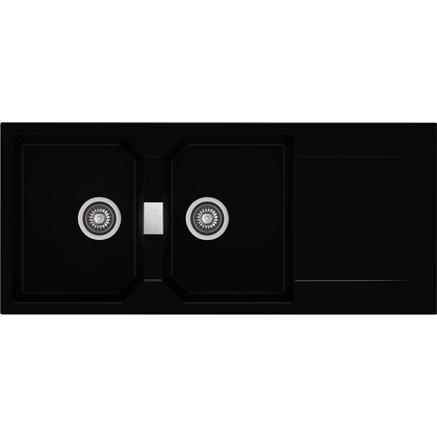 Axis Zlewozmywak Kronos2-kom. czarny116x50 cm