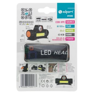 DPM Lampa czołowa COB/XPE SP0306 ładowalna 100 lm