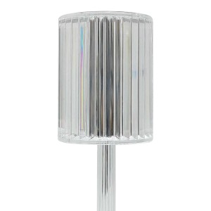 Lampa stołowa t.b.t. z przezroczystego tworzywa, prążkowana.