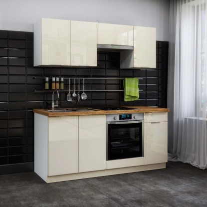 Classen Zestaw mebli kuchennych PEORIA Kremowy Połysk 180 cm 5 el.