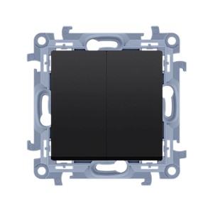 Czarny podwójny wyłącznik t.b.t. do światła i zasilania.