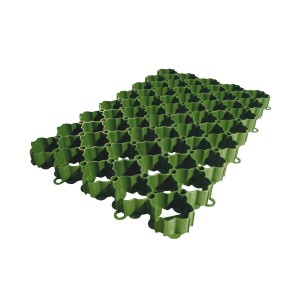 Zielona kratka trawnikowa ACO z tworzywa sztucznego, 58x39cm, do stabilizacji gruntu i zazieleniania powierzchni.