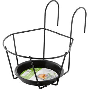 Antracytowy hak na doniczkę Ø 20 cm do skrzynek balkonowych.