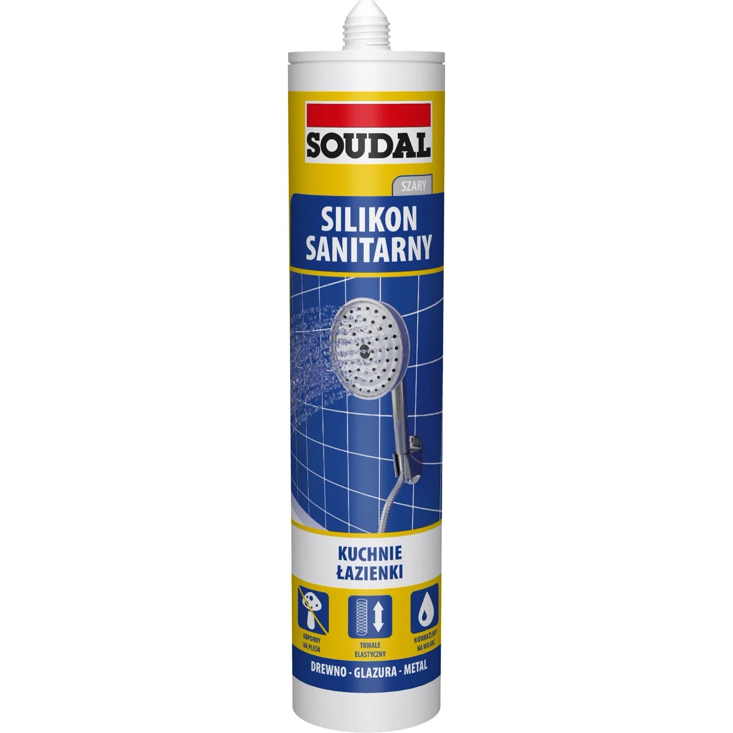 Soudal Silikon sanitarny 280 ml szary