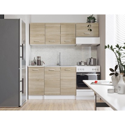 Black and White Style Zestaw mebli kuchennych ADEL Dąb Sonoma 180 cm 5 el.