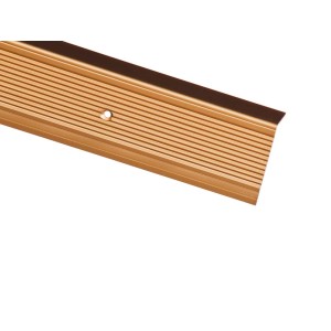 Złoty profil krawędzi schodowych z aluminium, kształt L, 23x45x2000 mm.