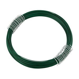 Zielony drut wiązałkowy OBI, średnica 1 mm, rolka 30 m, idealny do prac ogrodowych i dekoracji.