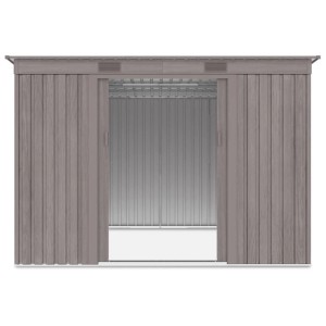 Domek ogrodowy metalowy Oregon Light Wood - 261x241 cm, wys. 176 cm