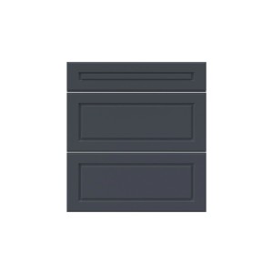 t.b.t. Front szafki kuchennej w kolorze szarym z trzema szufladami do zabudowy.