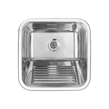 Kuchinox Zlewozmywak gospodarczy CHIOS stalowy gładki - 45 x 45 cm