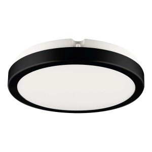 Okrągła lampa sufitowa LED Plafony z czarną ramką.