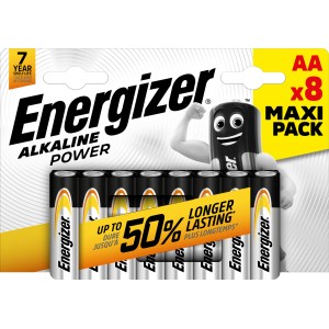 Baterie Energizer Alkaline Power AA, 8 sztuk. Baterie AA do urządzeń codziennego użytku.