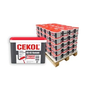 CEKOL GS-83 Kontakt głęboko penetrujący grunt w wiadrze i na palecie.