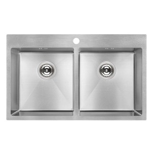 Laveo Zlewozmywak wpuszczany MARMARA 2-komorowy inox - 48 x 78 cm