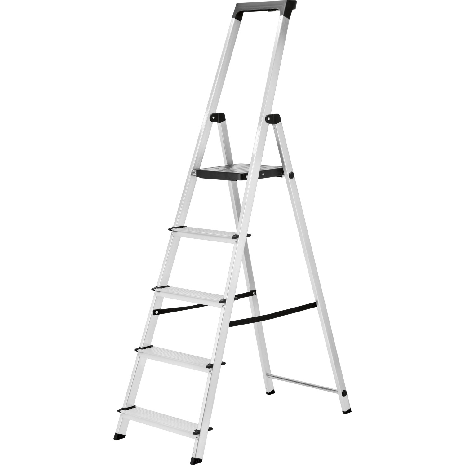 Drabina domowa składana 5-stopniowa 150kg 42 x 86 x 158 cm aluminium