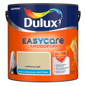 Dulux Easycare farba do ścian w kolorze beżowym, lateksowa, matowa i plamoodporna.