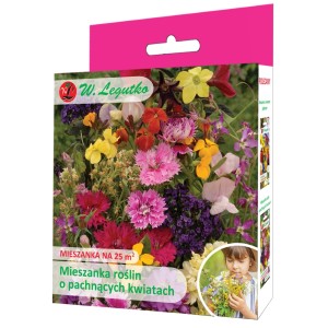 Opakowanie nasion z mieszanką pachnących kwiatów do ogrodu.