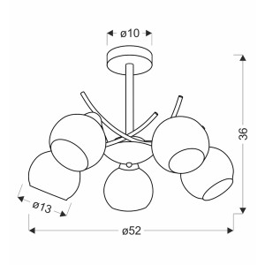 Candellux Lampa wisząca AMOS 5xE27 40W złoto-biała