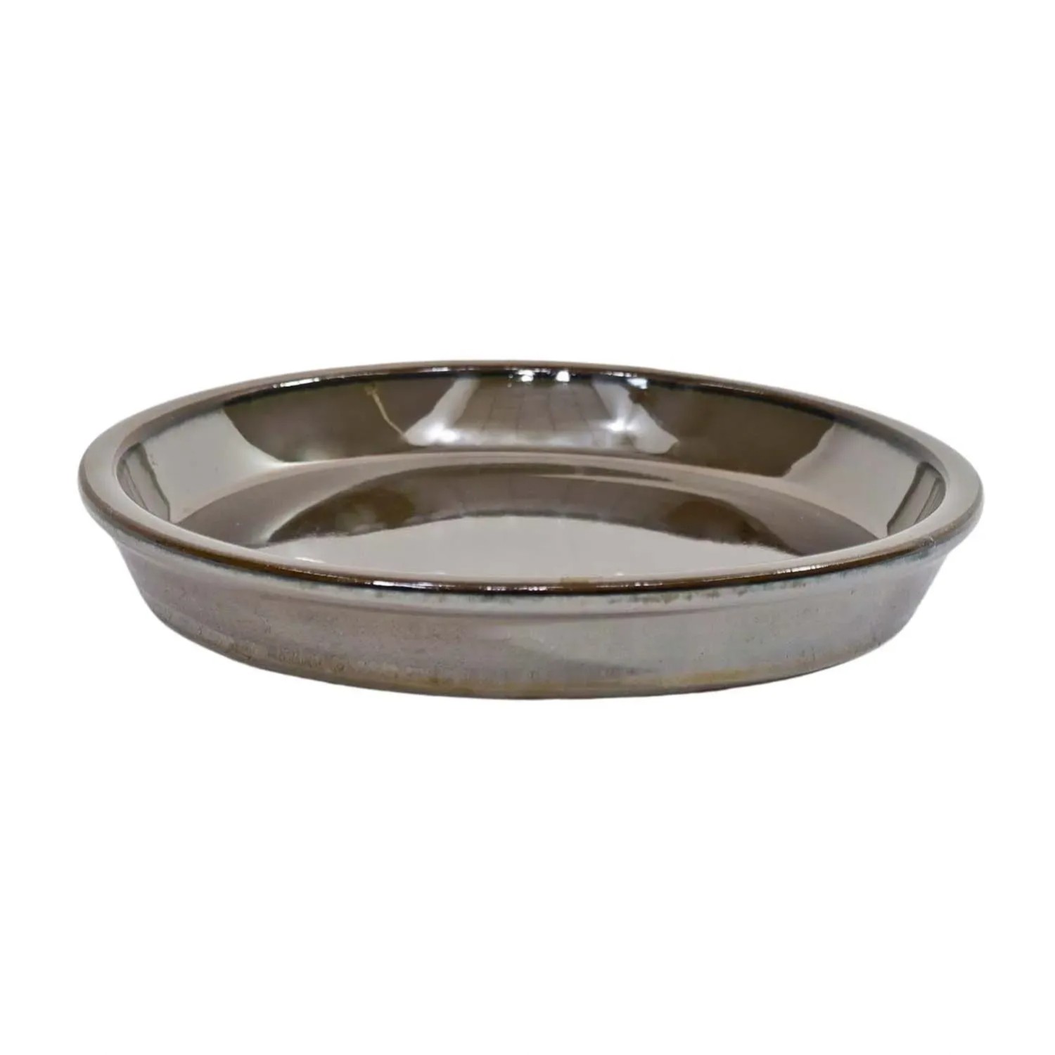 Podstawka ceramiczna brązowa szkliwiona - 28 cm