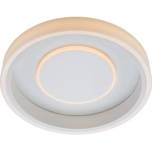 Biała lampa sufitowa LED Plafony t.b.t. o okrągłym kształcie do wnętrz.