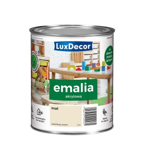 Puszka emalii kolorowej LuxDecor, krem waniliowy, matowa farba akrylowa do drewna, metalu i lamp.