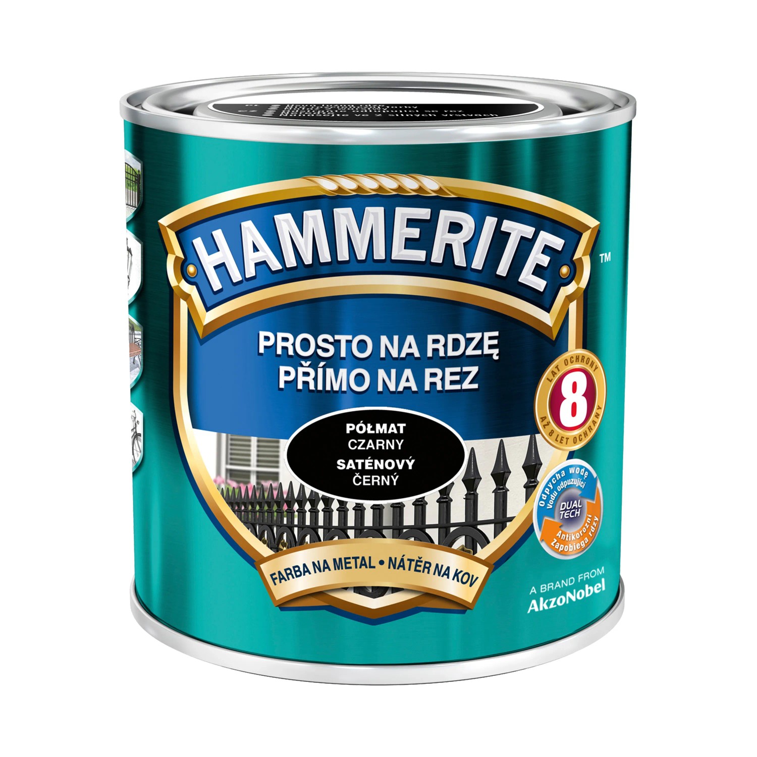 Hammerite Emalia antykorozyjna czarna półmat 700 ml