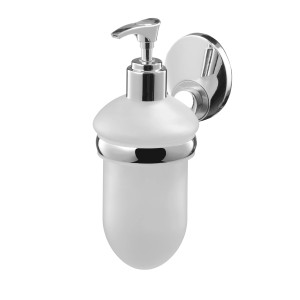t.b.t. Dozownik mydła ścienny, chrom/matowe szkło, z zestawu akcesoriów łazienkowych.