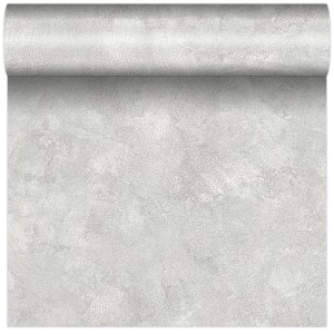 Rolka szarej tapety dekoracyjnej o wyglądzie betonu.