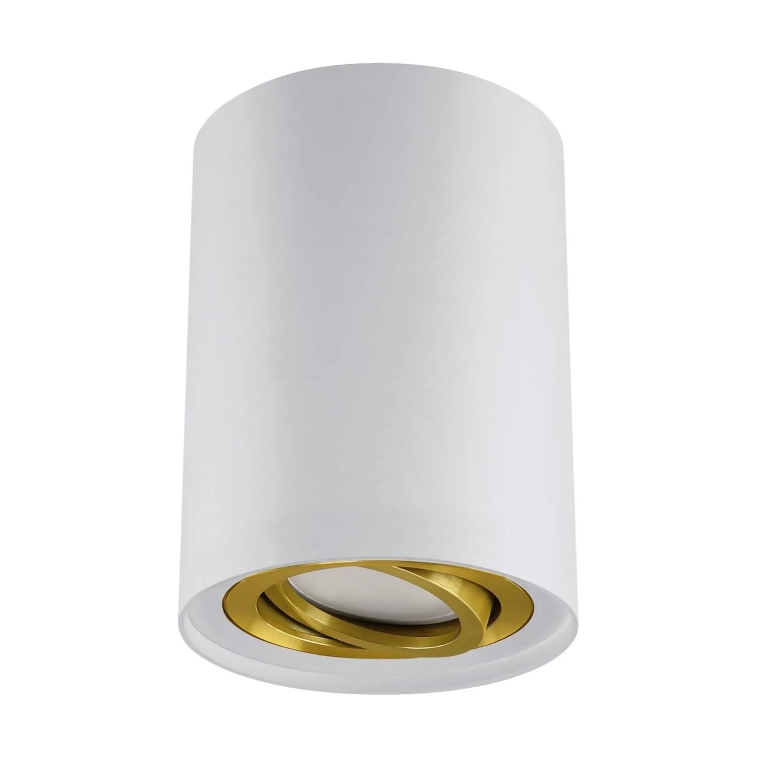 Struhm Lampa sufit. tuba HARY C 1xGU10 35W 12,5x9,4cm biała/złota