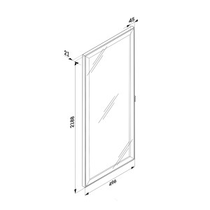 Rysunek techniczny szafy do garderoby t.b.t, z wymiarami.